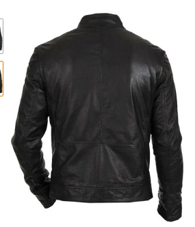 Men’s Black Classic Fashion Biker Jacket In Real Leather