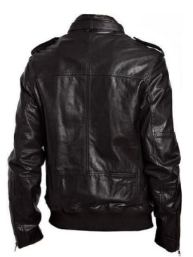 Men’s Bomber Jacket In Lambskin Leather With Rib Knitted Hem