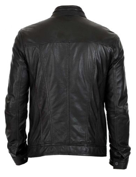 Men’s New Black Genuine Lambskin Leather Motorcycle Jacket