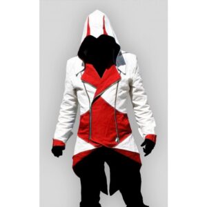 Assassin Creed Red/White Leather Jacket