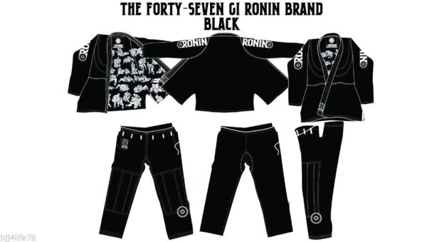 Ronin 47 Ronin Gi - Black/White - bjj jiujitsu kimono gi - Image 3